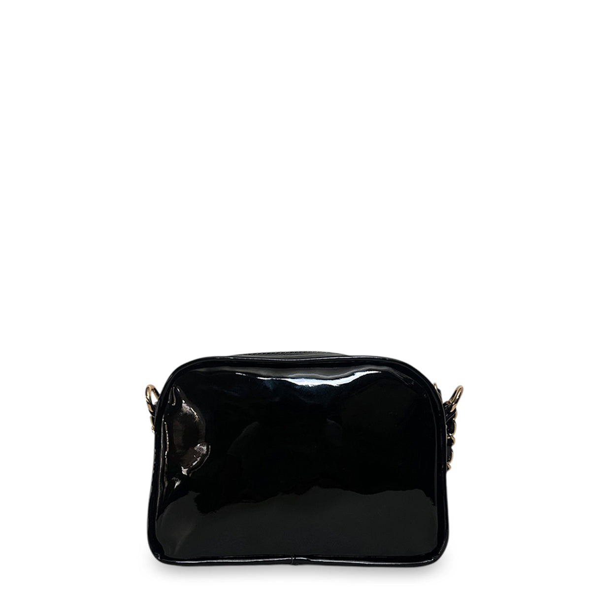 Γυναικεία τσάντα mini oval Festive Μαύρο Λουστρίνι