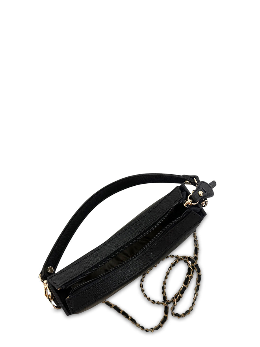 Γυναικεία τσάντα mini hobo Festive Μαύρο