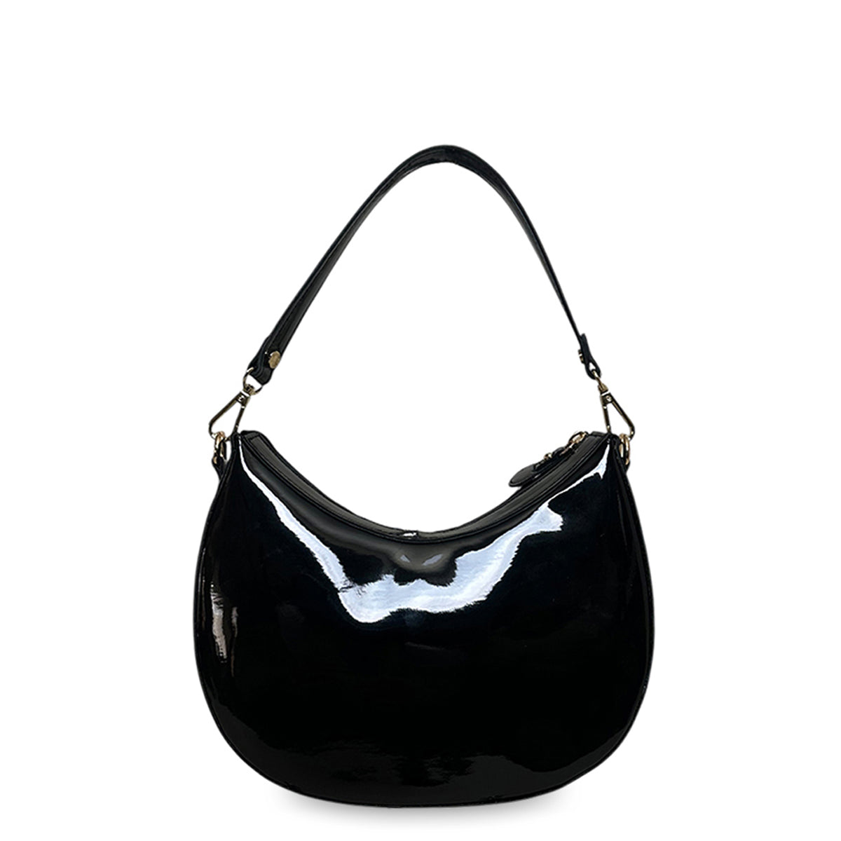 Γυναικεία τσάντα mini hobo Festive Μαύρο Λουστρίνι