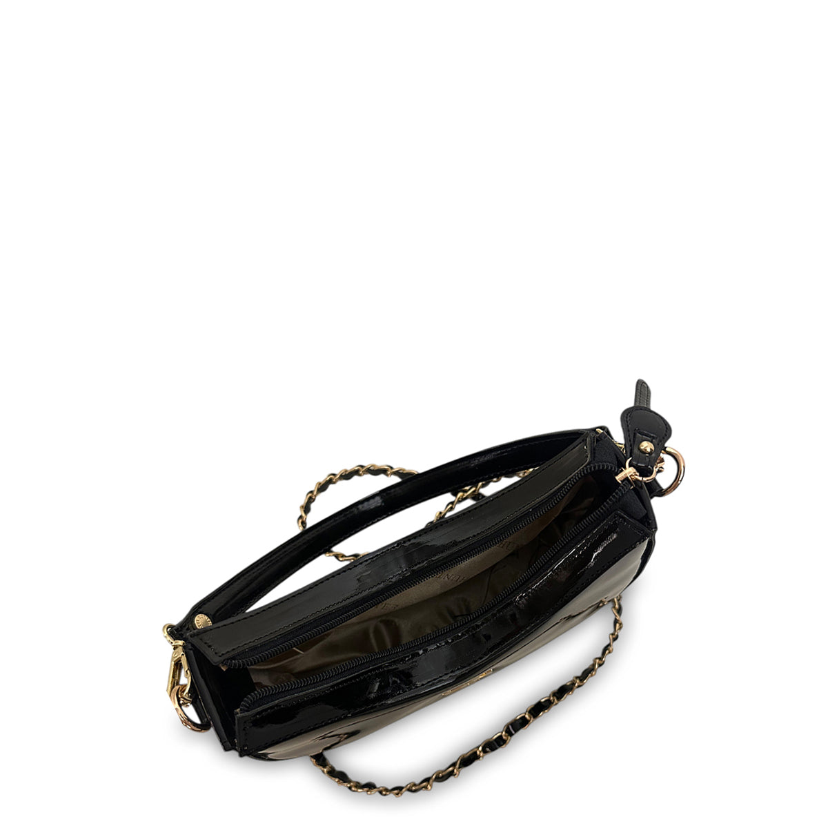 Γυναικεία τσάντα mini hobo Festive Μαύρο Λουστρίνι