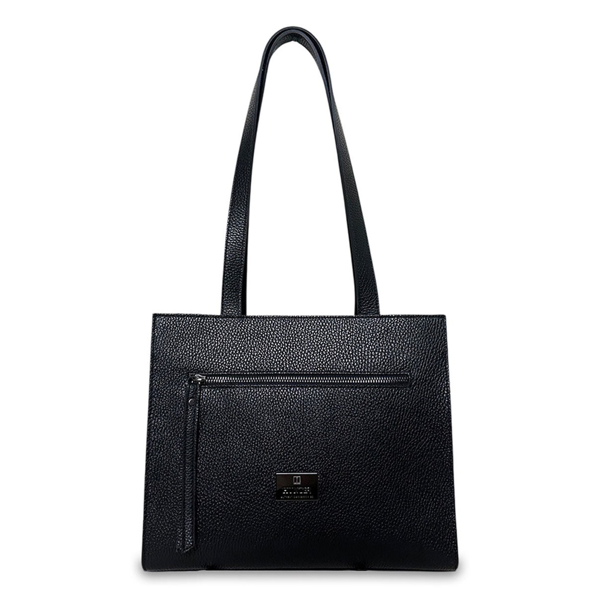 Γυναικεία τσάντα ώμου δερμάτινη Grain Μαύρο