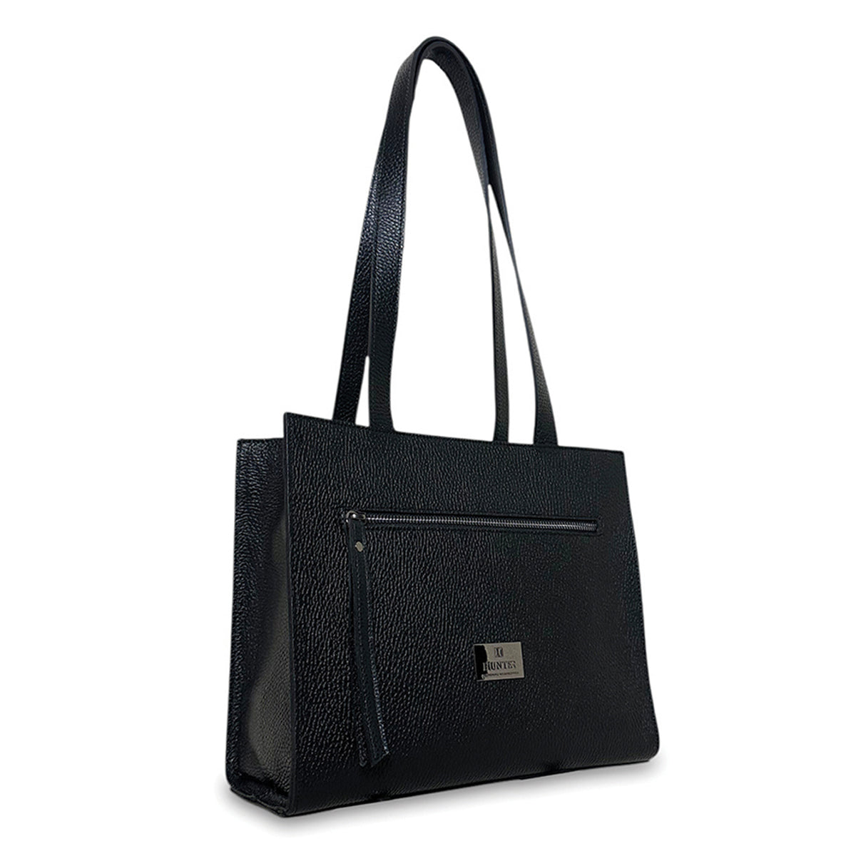 Γυναικεία τσάντα ώμου δερμάτινη Grain Μαύρο