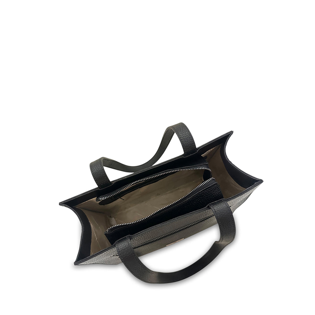 Γυναικεία τσάντα ώμου δερμάτινη Grain Μαύρο