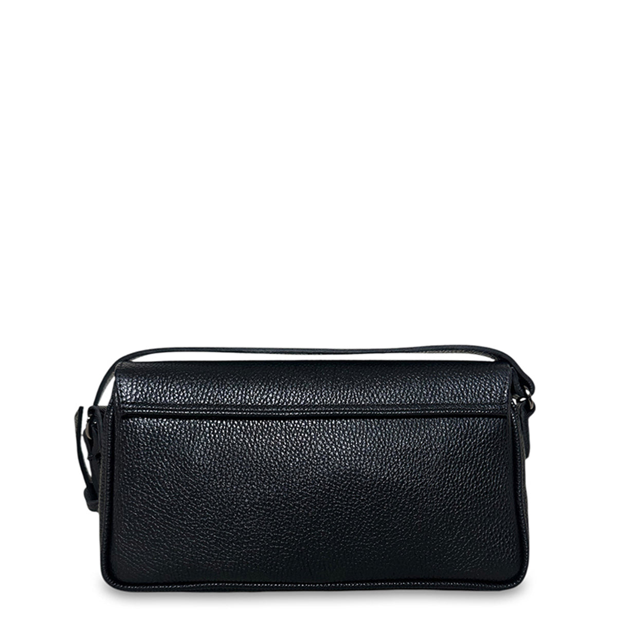 Γυναικεία τσάντα χιαστί flap δερμάτινη Grain Μαύρο