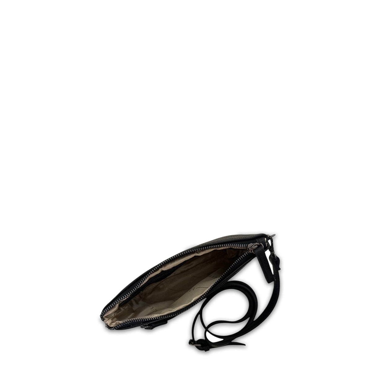 Γυναικεία τσάντα χειρός - χιαστί δερμάτινη Grain Μαύρο