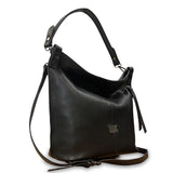 Γυναικεία τσάντα ώμου hobo δερμάτινη Grain Μαύρο