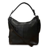 Γυναικεία τσάντα ώμου hobo δερμάτινη Grain Μαύρο