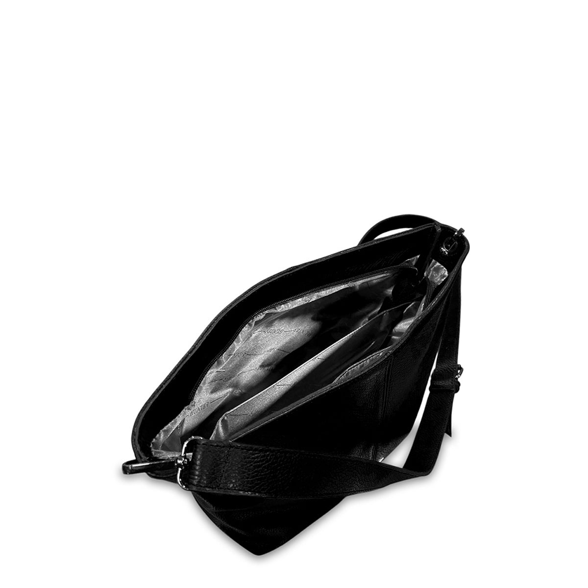 Γυναικεία τσάντα χιαστί δερμάτινη Grain Μαύρο