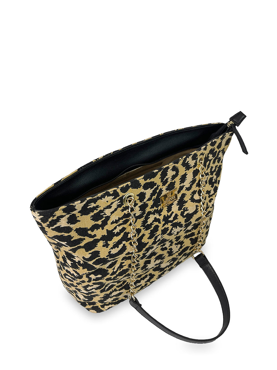 Γυναικεία τσάντα ώμου Leopard Κίτρινο