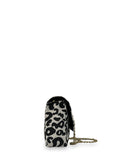 Γυναικεία τσάντα ώμου flap Leopard Λευκό