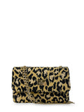Γυναικεία τσάντα ώμου flap Leopard Κίτρινο