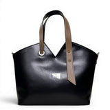 Γυναικεία Τσάντα Ώμου triangle tote Mokka Μαύρο Hunter