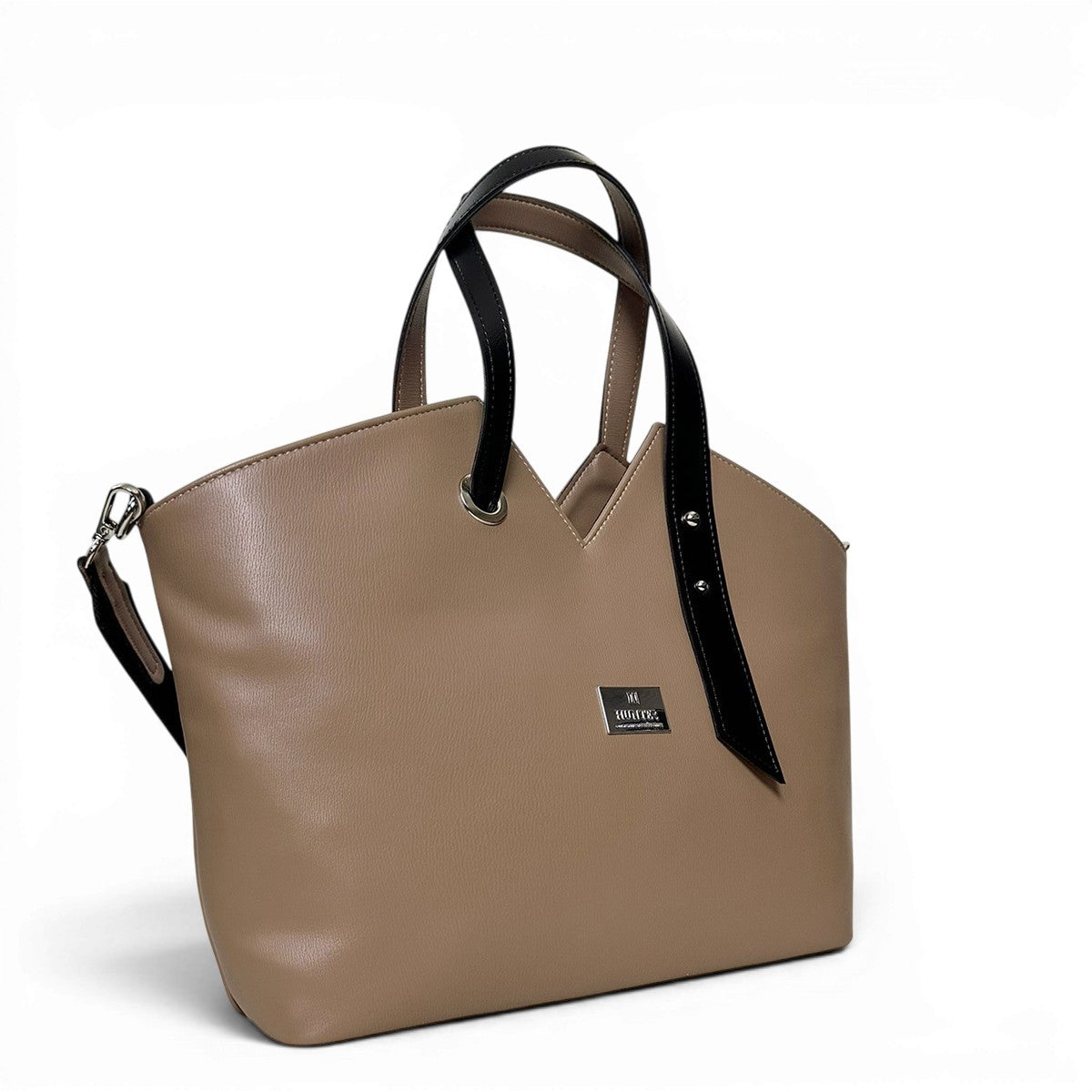 Τσάντα Ώμου triangle tote Mokka πούρο Hunter, κλείσιμο με φερμουάρ