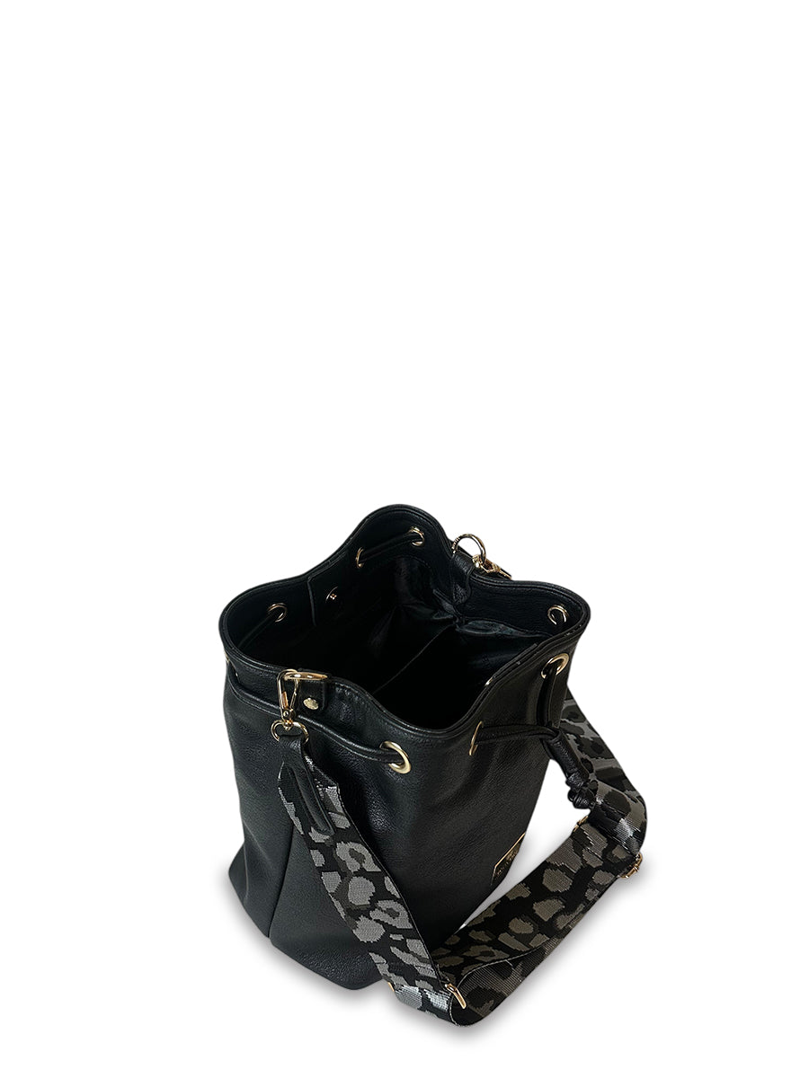 Γυναικεία τσάντα bucket Nature Μαύρο