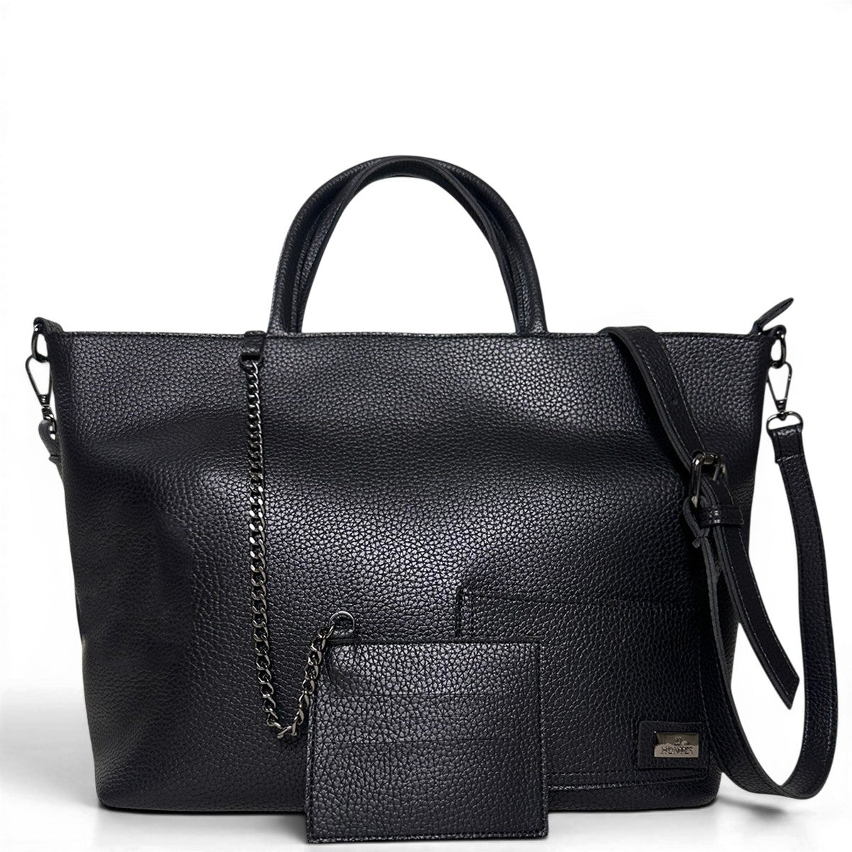 Τσάντα Ώμου maxi tote Noir μαύρο Hunter, εικόνα 7