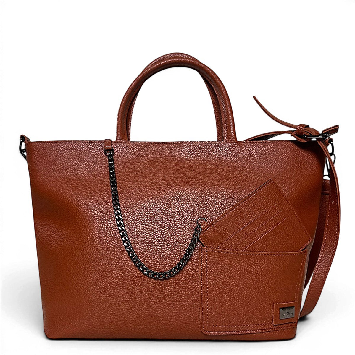 Τσάντα Ώμου maxi tote Noir ταμπά Hunter, τυπωμένη φόδρα HUNTER