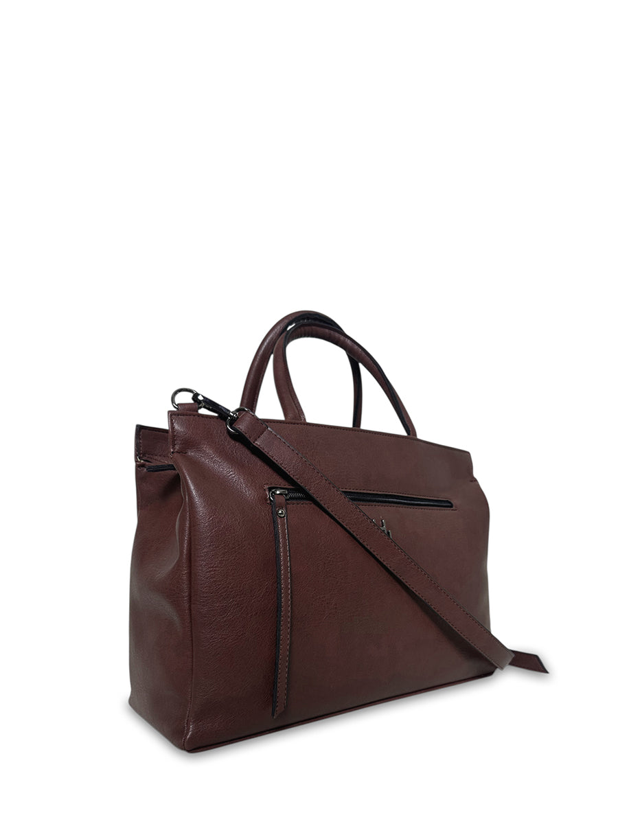 Γυναικεία τσάντα ώμου tote Oriana Καφέ