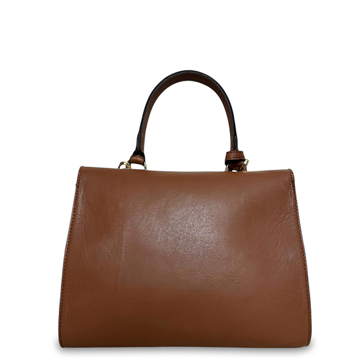 Γυναικεία τσάντα δερμάτινη top handle Plain Ταμπά