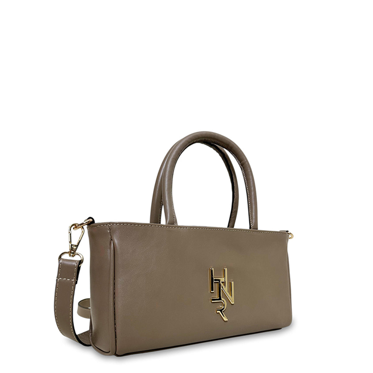 Γυναικεία τσάντα δερμάτινη mini top handle Plain Πούρο