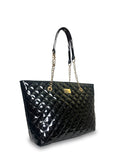 Γυναικεία τσάντα ώμου Quilted Μαύρο Λουστρίνι