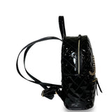 Γυναικεία τσάντα πλάτης middle Quilted Μαύρο Λουστρίνι