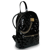 Γυναικεία τσάντα πλάτης maxi Quilted Μαύρο Λουστρίνι