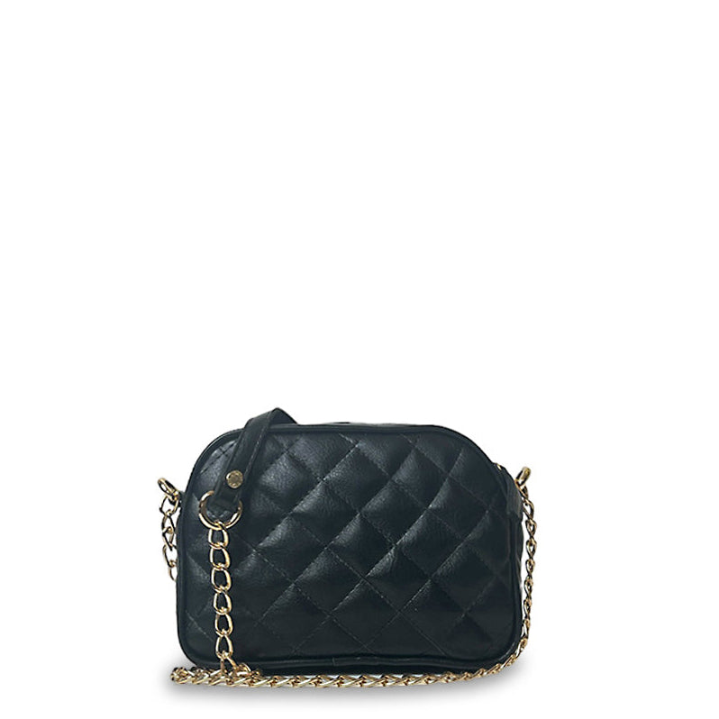 Γυναικεία τσάντα χιαστί mini oval Quilted Μαύρο