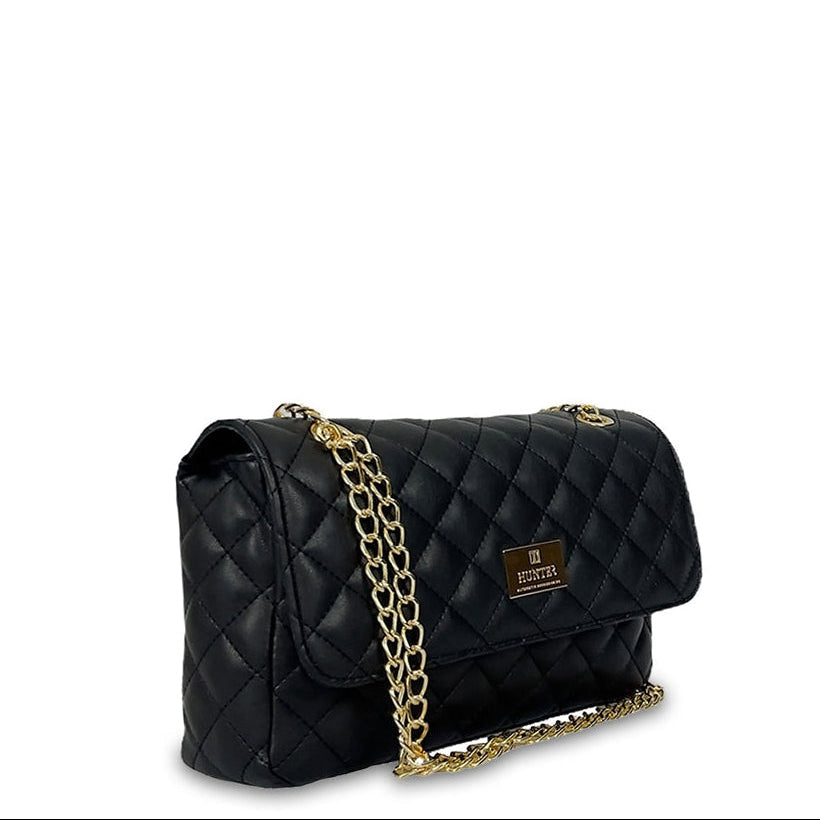 Γυναικεία τσάντα ώμου flap Quilted Μαύρο