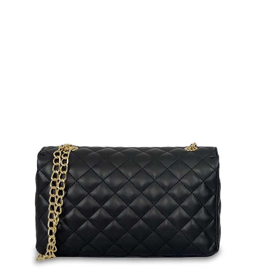 Γυναικεία τσάντα ώμου flap Quilted Μαύρο