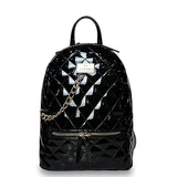 Γυναικεία τσάντα πλάτης maxi Quilted Μαύρο Λουστρίνι