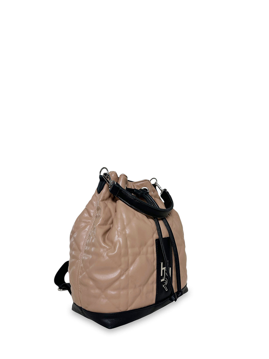 Γυναικεία τσάντα πλάτης bucket Rebecca Κάραμελ