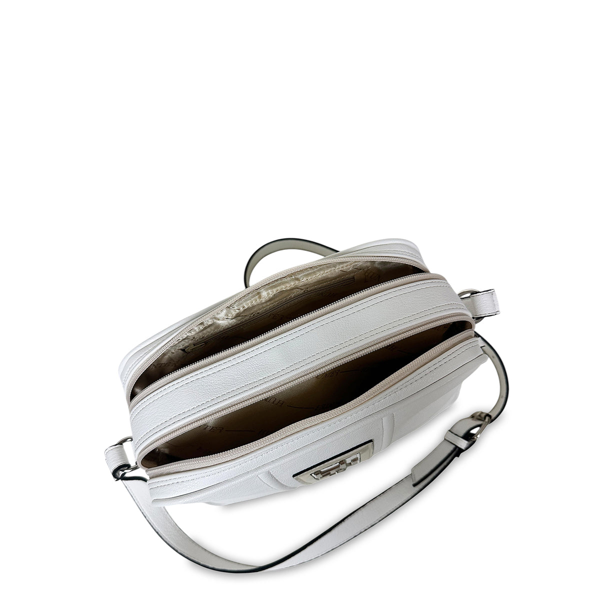 Γυναικεία τσάντα χιαστί boxy Roots Λευκό