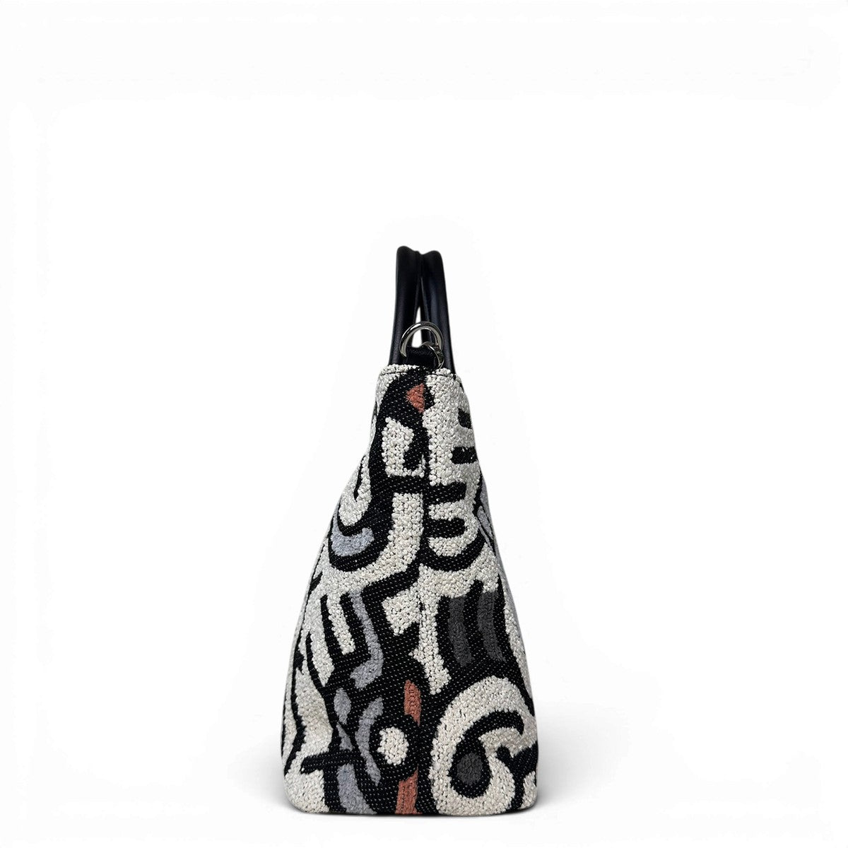 Πλαϊνή όψη της τσάντας maxi tote Rosa πολύχρωμο ταμπά Hunter