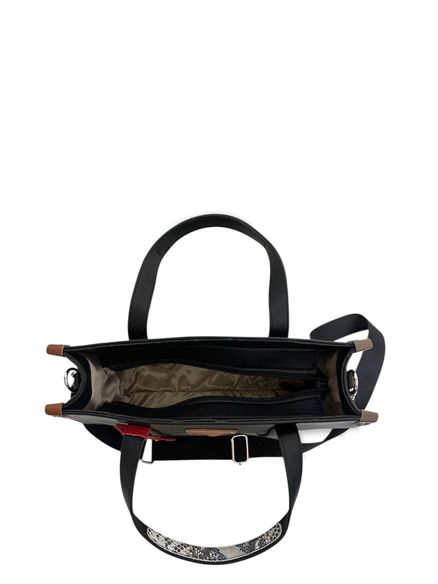 Γυναικεία τσάντα ώμου tote frame Safari Μαύρο