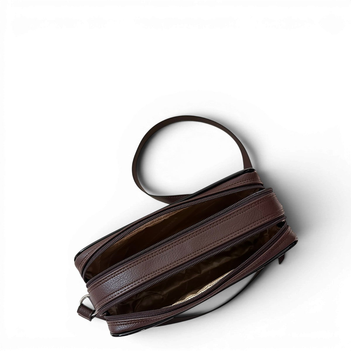 Τσάντα Χιαστί boxy Tie καφέ Hunter, διαστάσεις μήκος 26 εκ., πλάτος 8,5 εκ., ύψος 19 εκ.
