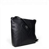 Τσάντα Χιαστί messenger Tie μαύρο Hunter με λεία υφή και μαύρο λουστρίνι