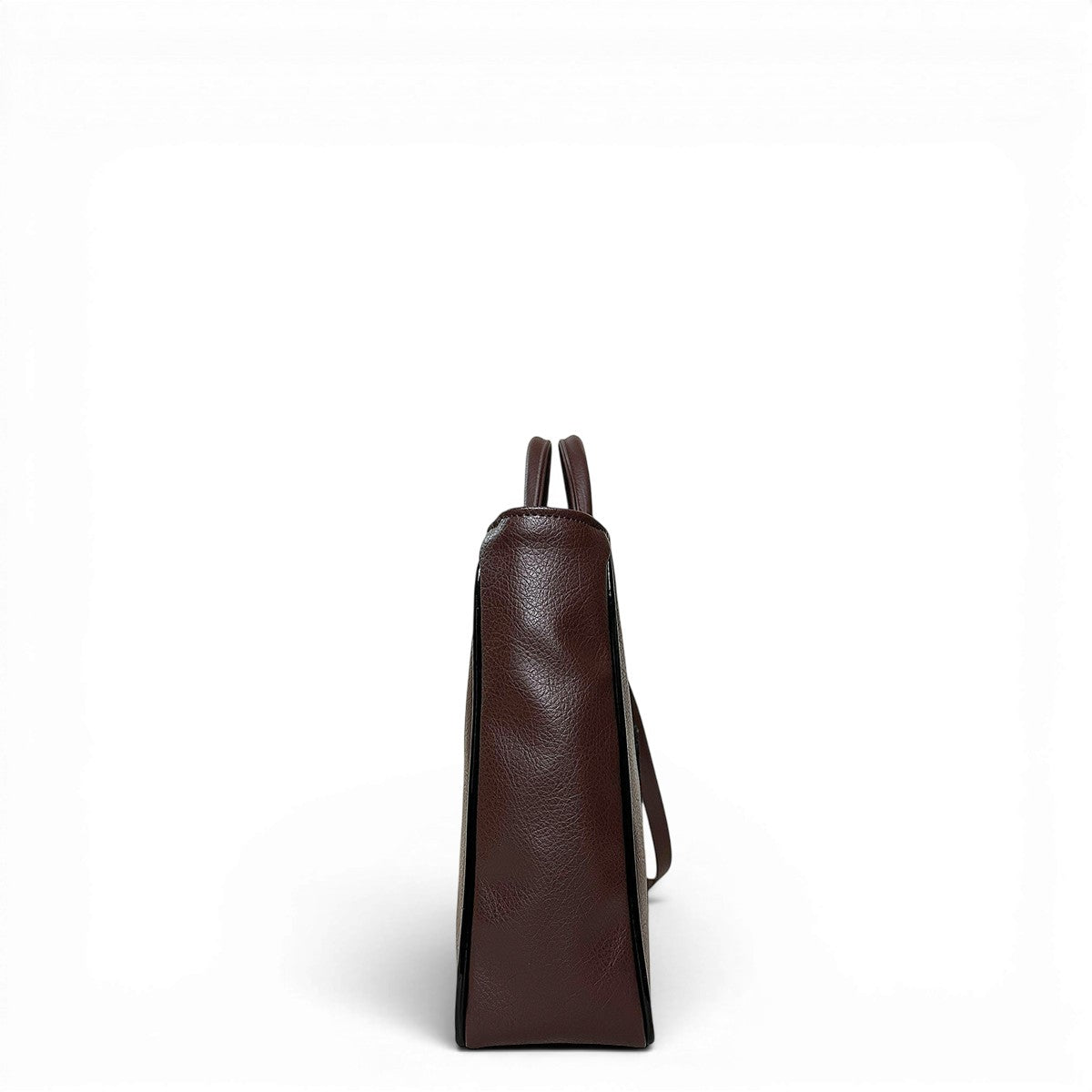 Τσάντα Ώμου maxi tote Tie καφέ Hunter, κλείσιμο με φερμουάρ