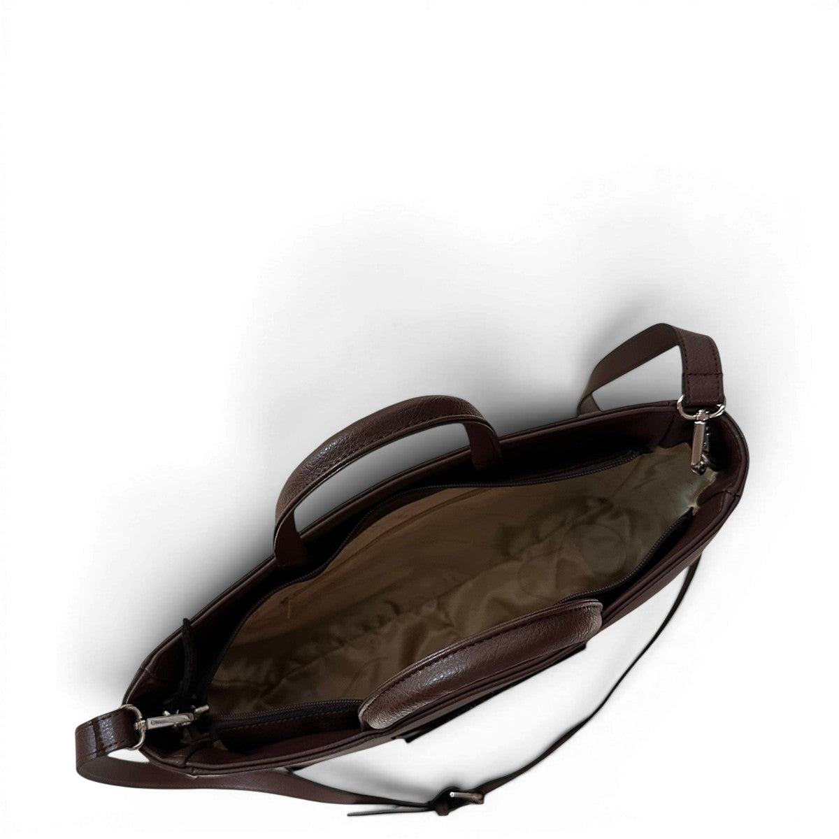 Τσάντα Ώμου maxi tote Tie καφέ Hunter, διαστάσεις μήκος 34 εκ., πλάτος 9 εκ., ύψος 25 εκ.