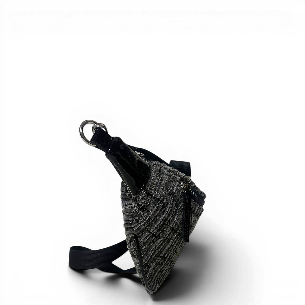 Τσάντα Μέσης crossbody Velvet μαύρο Hunter, κλείσιμο με φερμουάρ