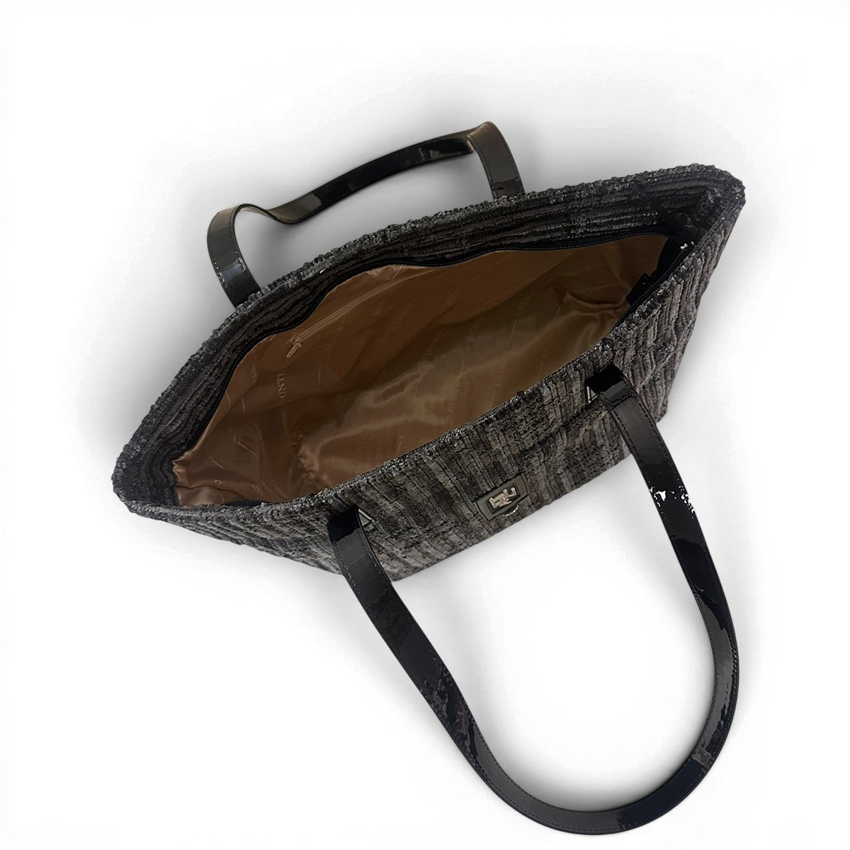 Τσάντα Ώμου shopper Velvet μαύρο Hunter, διαστάσεις μήκος 34 εκ., πλάτος 14 εκ., ύψος 29 εκ.