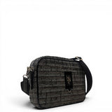 Τσάντα Χιαστί boxy Velvet μαύρο Hunter με βελούδινη υφή