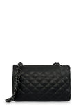 Δερμάτινη γυναικεία τσάντα Quilted Μαύρο