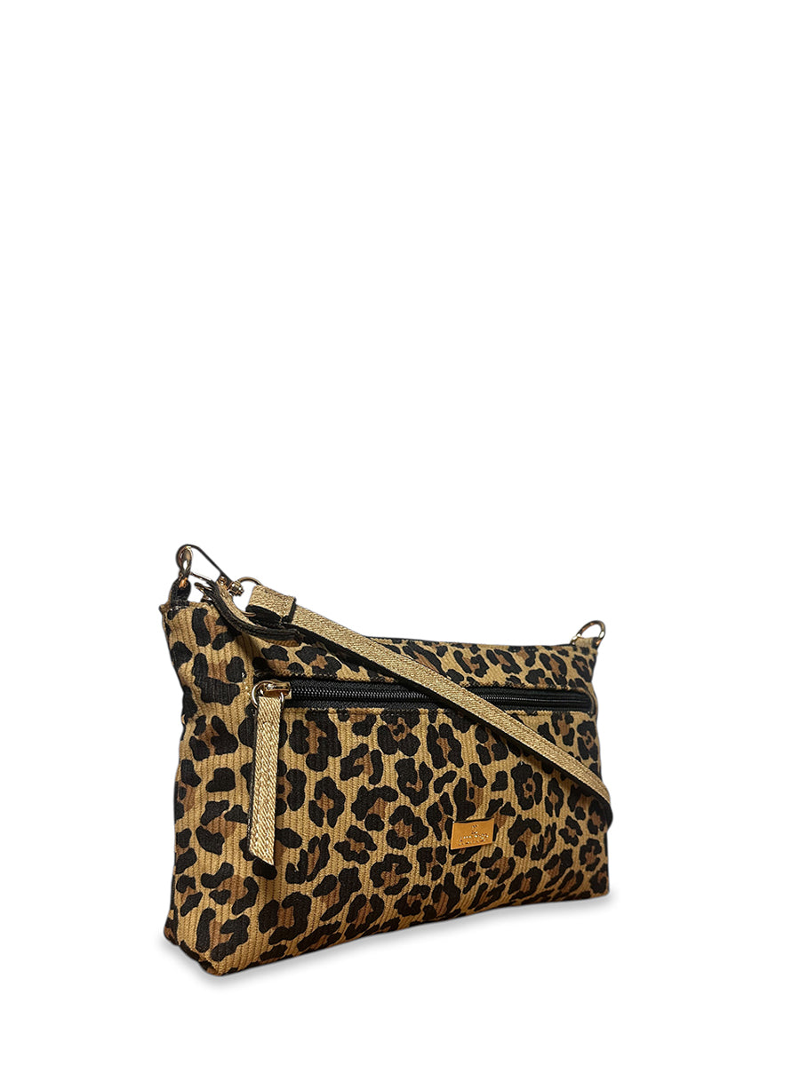 Γυναικεία τσάντα χειρός - χιαστί Panther Κάμελ