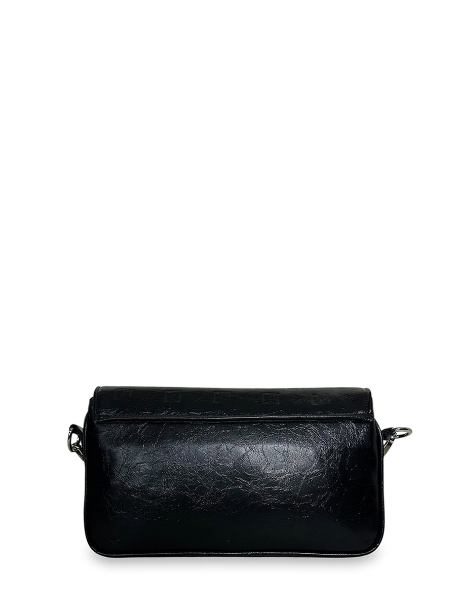 Γυναικεία τσάντα χιαστί baguette Glossy Μαύρο