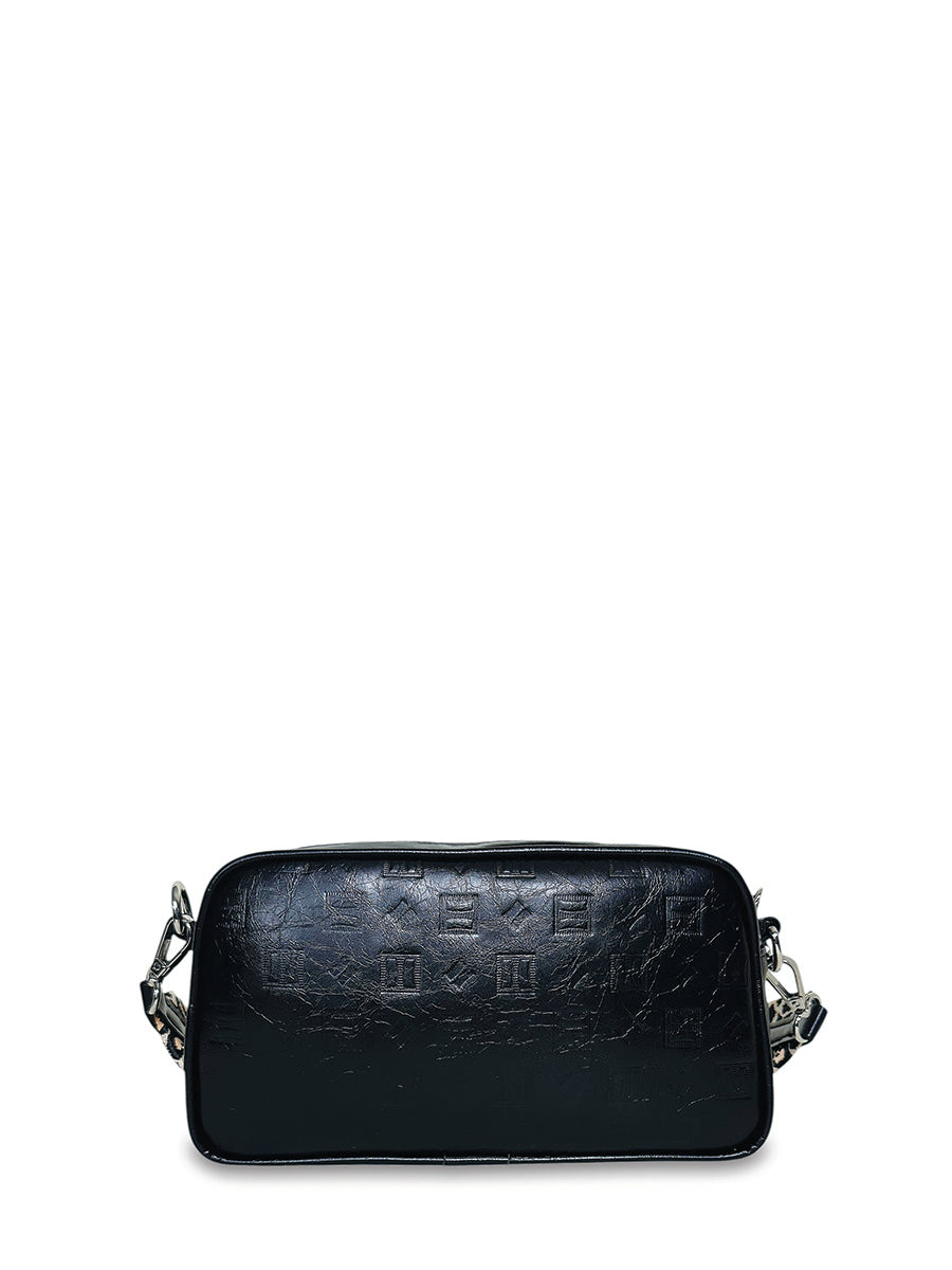 Γυναικεία τσάντα χιαστί frame Glossy Μαύρο