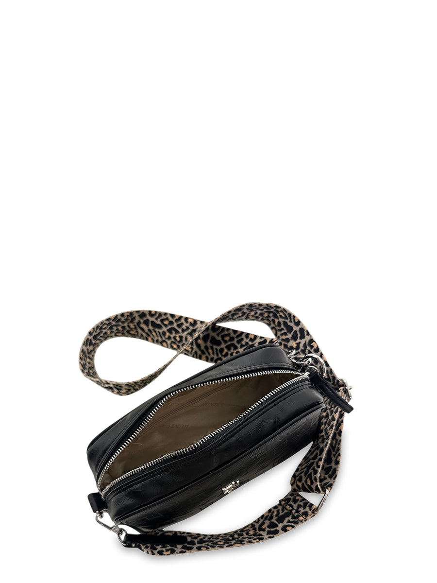 Γυναικεία τσάντα χιαστί frame Glossy Μαύρο