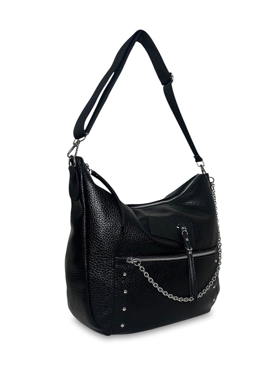 Γυναικεία τσάντα ώμου hobo Rock Μαύρο