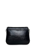 Γυναικεία τσάντα χιαστί maxi flap Glossy Μαύρο