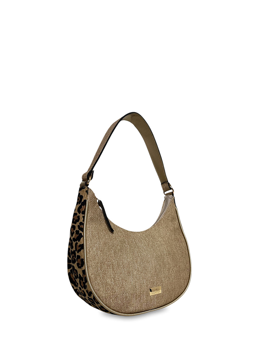 Γυναικεία τσάντα mini hobo Panther Κάμελ